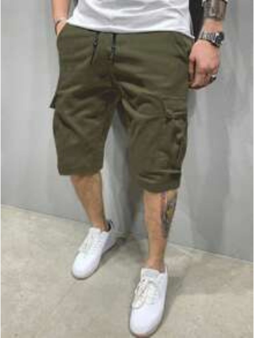 Flap Pockets Drawstring Cargo Shorts