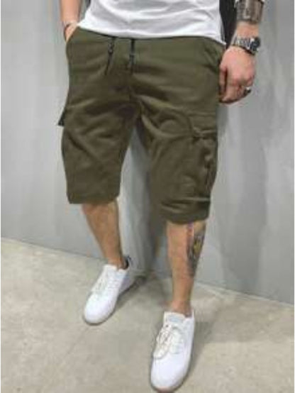 Flap Pockets Drawstring Cargo Shorts