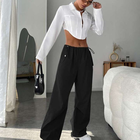 Zip Pocket Side Cargo Trousers