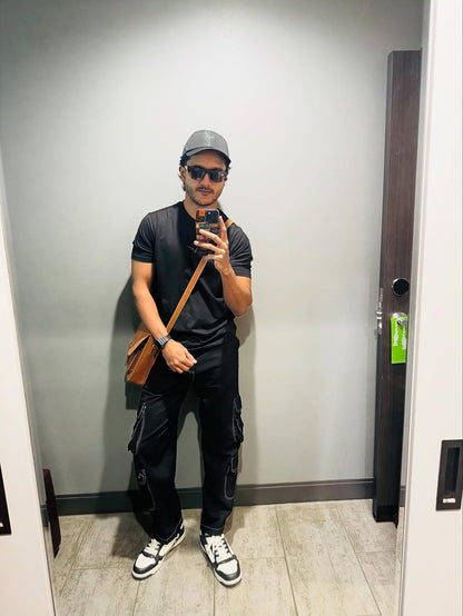 Cargo pant with white thread