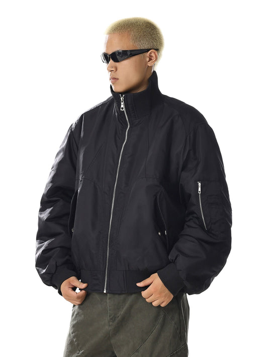 Bomber with silver zip