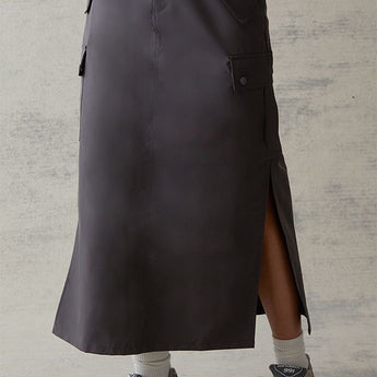 Button Bliss Skirt (Charcoal Grey)