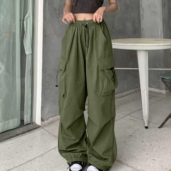 Womens High Waist Baggy Cargo Pants