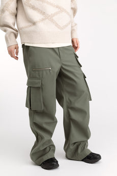 Dual Pocket Wide-Leg Cargo