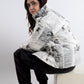 GRAPHIC HEADLINE PUFFER JACKET