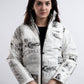 GRAPHIC HEADLINE PUFFER JACKET