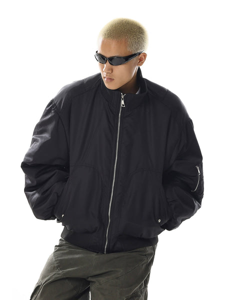 Bomber with silver zip