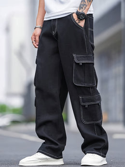 Cargo pant with white thread