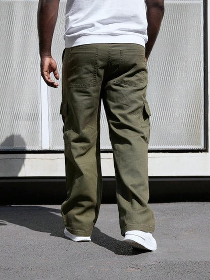 Olive Green Cargo Pants with Back Pocket