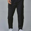 Black Cargo Pants with Knee Pockets