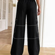 Black Cotton Pants with White Thread