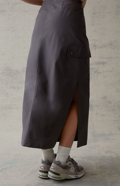 TWILL SKIRT WITH FLAP IN SIDE POCKET